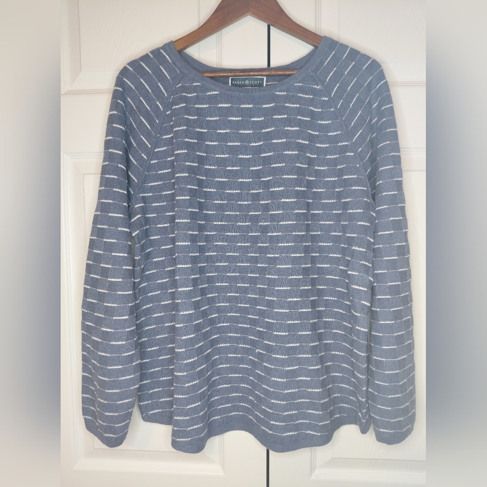 Karren Scott Womens Crew Nece Longsleeves Knitted TOP. SIZE XL